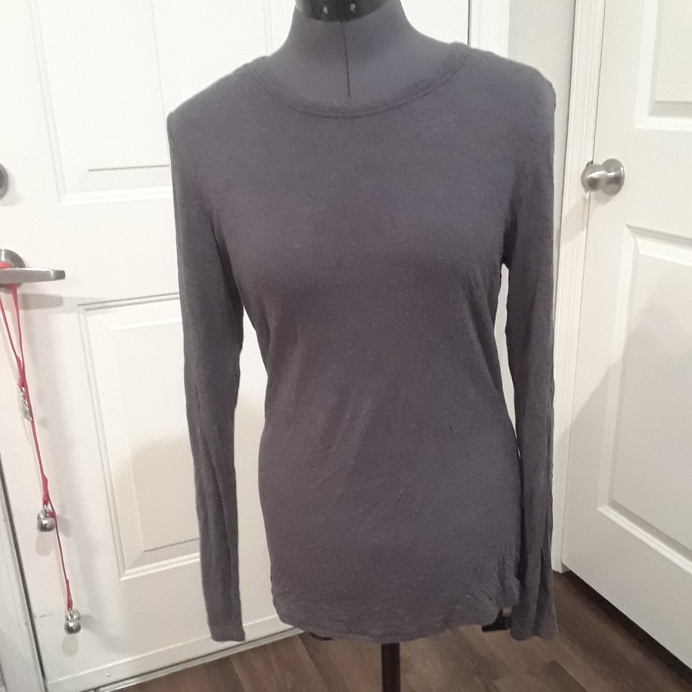 Dark Grey Long Sleeve Thermal Top‎